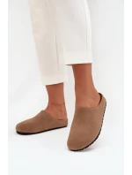 Dámské nazouváky na platformě tmavě béžové Sylviane