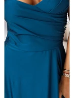 Dámské šaty 646-2 Petrolejová - Numoco Dámské šaty 646-2 Petrolejová - Numoco