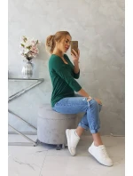 Halenka s výstřihem do V zelená