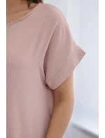 Šaty s kapsami tmavě pudrově růžová