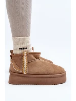 Sněhule na platformě se vzorem světle hnědé Udra