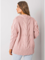 Zaprášený růžový svetr na knoflíky od Louissine RUE PARIS
