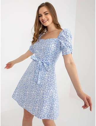 Dámské šaty LK SK 509002.03P bílo-modré - FPrice Dámské šaty LK SK 509002.03P bílo-modré - FPrice