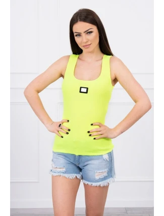 Žebrovaná halenka s halenkou žlutá neonová