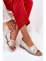 Kožené Elegantní Baletky S Odkrytými Prsty Zazoo 1865 Zlatý Ošoupaný Kožené Elegantní Baletky S Odkrytými Prsty Zazoo 1865 Zlatý Ošoupaný