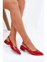 Lakované Baletky Na Nízkém Podpatku Červené Testori