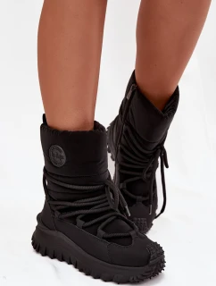 Kožené sněhule na platformě Lee Cooper LCJ-25-12-3660 Černé