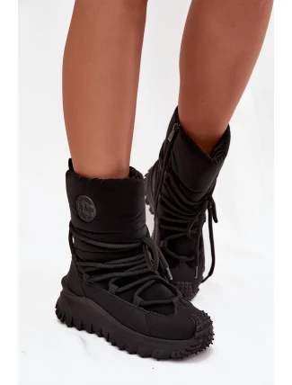 Kožené sněhule na platformě Lee Cooper LCJ-25-12-3660 Černé