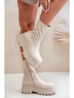 Kotníkové boty na masivní platformě světle béžové Florinara Kotníkové boty na masivní platformě světle béžové Florinara