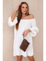 Španělské šaty s volánky 8002 ecru - Kesi Španělské šaty s volánky 8002 ecru - Kesi