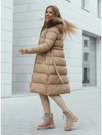 Dámská prošívaná zimní bunda s kožešinou STYLEBELLA béžová FashionStreet TY4609