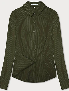 Dámská stříbrná pruhovaná khaki košile (AWT0111)