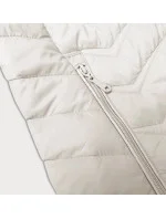 Dámská prošívaná bunda v barvě ecru s kapucí J Style (16M9238-280)