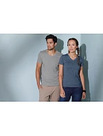 Daiber JN 974 Pánské melírované tričko s výstřihem do V 02.0974 grey heather