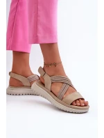 Lehké Dámské Pohodlné Sandály Na Suchý Zip Beige Ceclea Lehké Dámské Pohodlné Sandály Na Suchý Zip Beige Ceclea