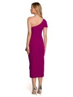 K146 Šaty na jedno rameno - rubínové K146 Šaty na jedno rameno - rubínové