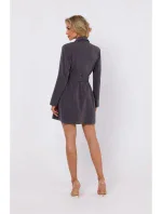 Blejzrové šaty s páskem M749  tmavě šedé - Moe