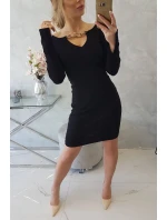 Šaty se zlatým řetízkem černé