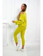 3-dílný set halenka + top + legíny kiwi