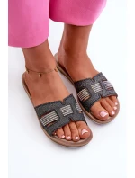 Pohodlné Lesklé Dámské Žabky Inblu BA000050 Černé