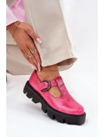 Lakované Kožené Polobotky S Přezkou Zazoo 20183 Fuchsie