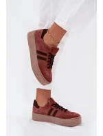 Dámské semišové tenisky na platformě Zazoo N1068S2 Hnědé Dámské semišové tenisky na platformě Zazoo N1068S2 Hnědé