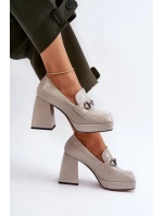 Dámské patentované boty na vysokém podpatku Šedá D&A Dámské patentované boty na vysokém podpatku Šedá D&A