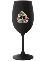 DUHOVÉ VESELÉ EE - černá sklenice na víno 350 ml DUHOVÉ VESELÉ EE - černá sklenice na víno 350 ml