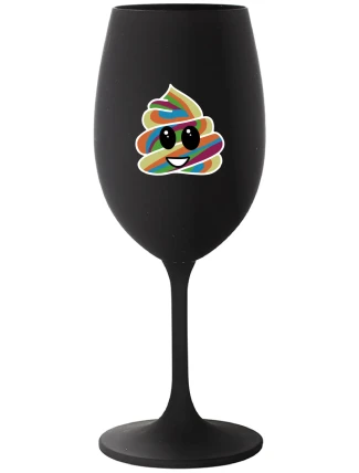 DUHOVÉ VESELÉ EE - černá sklenice na víno 350 ml DUHOVÉ VESELÉ EE - černá sklenice na víno 350 ml