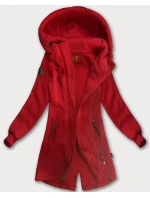 Červená dlouhá dámská mikina s kapucí (AMG-675/2)