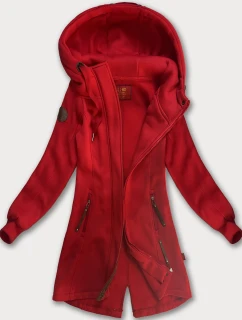 Červená dlouhá dámská mikina s kapucí (AMG-675/2)