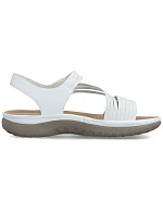Pohodlné dámské sandály na suchý zip s gumičkami bílé Rieker 64870-81 Pohodlné dámské sandály na suchý zip s gumičkami bílé Rieker 64870-81