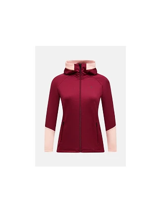 Dámská mikina s kapucí Peak Performance Rider Essentials Zip Hood – vertical zenith/peach fuzz, velikost: M Dámská mikina s kapucí Peak Performance Rider Essentials Zip Hood – vertical zenith/peach fuzz, velikost: M