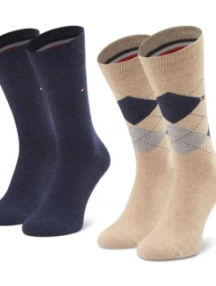 Ponožky 2pack M 100001495 050 béžové-modré - Tommy Hilfiger
