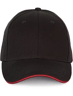 K-up KP 185 6 panelová sandwich kšiltovka 20.0185 black/red K-up KP 185 6 panelová sandwich kšiltovka 20.0185 black/red