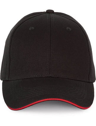 K-up KP 185 6 panelová sandwich kšiltovka 20.0185 black/red K-up KP 185 6 panelová sandwich kšiltovka 20.0185 black/red