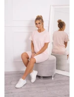 Souprava top+legíny pudrově růžová