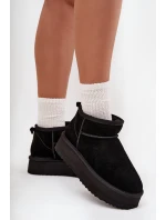 Dámské semišové sněhule Vinceza na platformě – černé