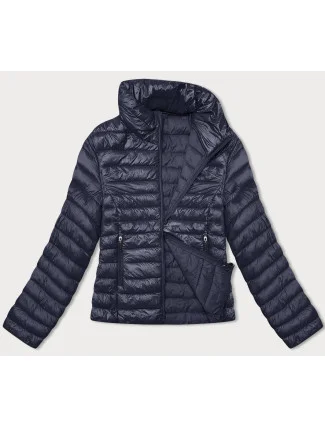 Tmavě modrá prošívaná dámská bunda se stojáčkem (16M9108-215) Tmavě modrá prošívaná dámská bunda se stojáčkem (16M9108-215)