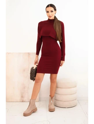 Dámský komplet viskózový top s šaty bordový Dámský komplet viskózový top s šaty bordový