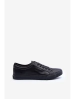 Pánské Tenisky Ze Syntetické Kůže Černé Big Star JJ174234