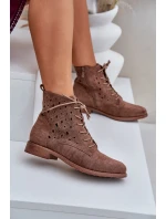 Šněrovací Boty S Vyřezávaným Vzorem S.Barski HY51-136 Hnědé