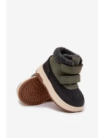 Dětské zimní boty sněhule na suchý zip zeleno-černé Darlene