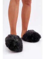 Futrzane Dámské Pantofle Černé Wladisa
