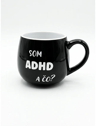 Keramický hrníček Som ADHD a čo? 300 ml černý - Giftela