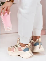 Dámské tenisky na silnější podrážce NEWMOVE beige FashionStreet ZY0590