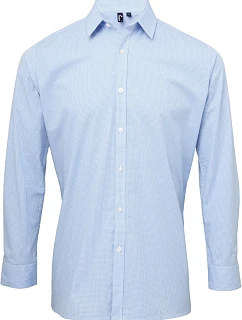 Premier PR 220 Popelínová kostkovaná košile s dl. rukávem 39.0220 light blue/white