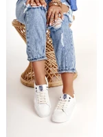 Dámské Kožené Tenisky BIG STAR BB274211 Bile Modre Dámské Kožené Tenisky BIG STAR BB274211 Bile Modre