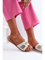 Pohodlné Lesklé Dámské Žabky Inblu BA000050 Bílé