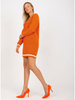 Tmavě oranžové volné pletené šaty z RUE PARIS